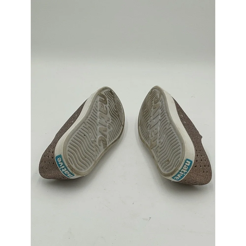 Kids Native Jefferson Bling Gold/Silver Shimmer Shoes size J6